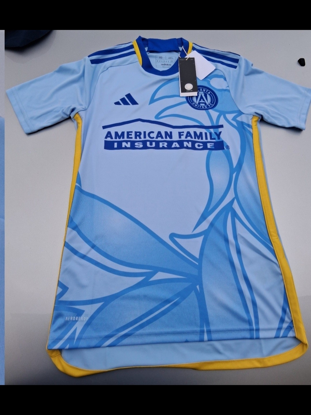 Adidas Kids' Light Blue American Family Insurance Soccer Jersey